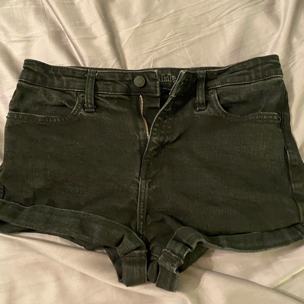 Black jean shorts
